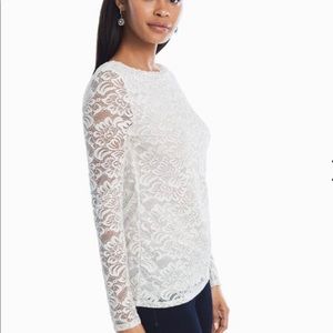 WHBM Cream Lace Blouse Size Medium
